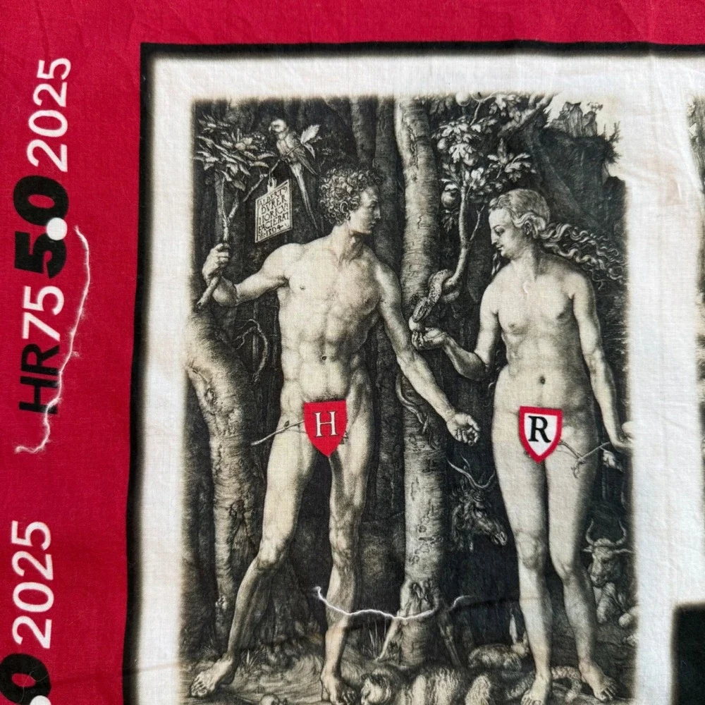 Red Graphic Bandana‎ Albrecht Durer Adam and Eve Art Scarf 20x21